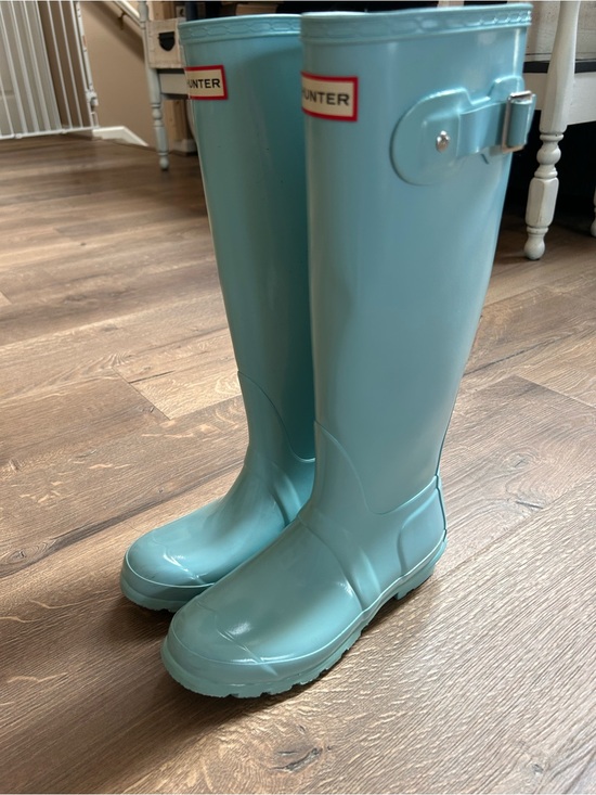 Hunter Shoes - Hunter Gloss Teal Knee-High Rain Boots